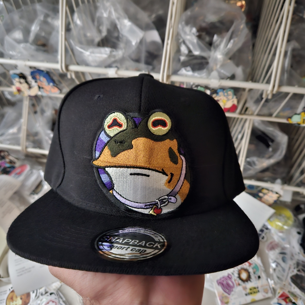Kids Frog Snapback Cap - Black